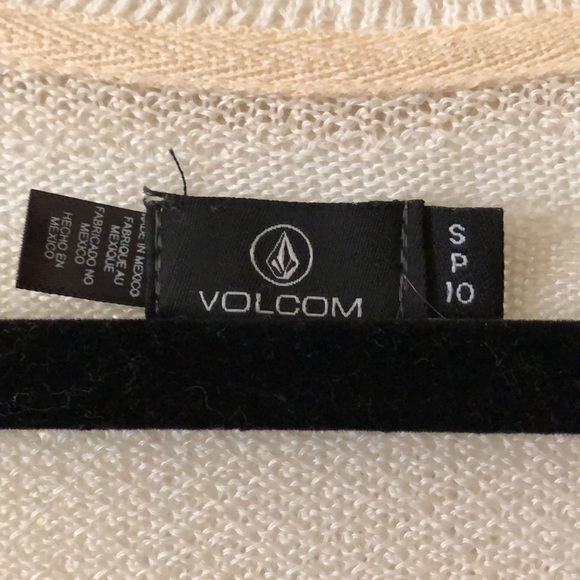 Volcom striped cream & white high low cardigan - Picture 2 of 9